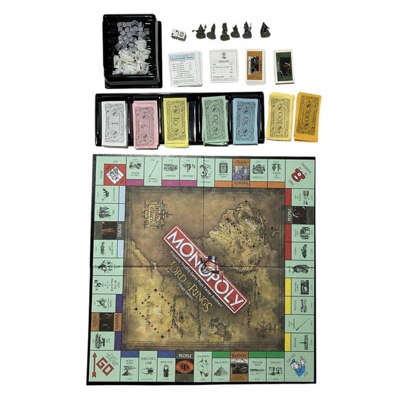 Monopoly LORD OF THE RINGS Trilogy Edition Parker Brothers Hasbro 2003 *No Ring* - Picture 2 of 9